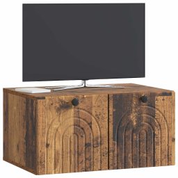 vidaXL Wandbeugel TV-kast Oud hout 59,5 x 41 x 30 cm Bewerkt hout