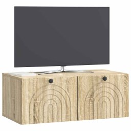vidaXL Wandbeugel TV-kast Sonoma Eiken 78,5 x 41 x 30 cm Bewerkt hout