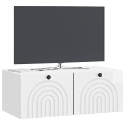vidaXL Wandbeugel TV-kast Hoogglans Wit 78,5 x 41 x 30 cm Bewerkt hout