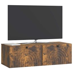 vidaXL Wandbeugel TV-kast Gerookt eiken 99 x 41 x 30 cm Bewerkt hout