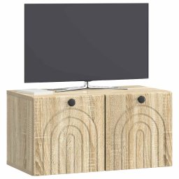 vidaXL Wandbeugel TV-kast Sonoma Eiken 59,5 x 31 x 30 cm Bewerkt hout
