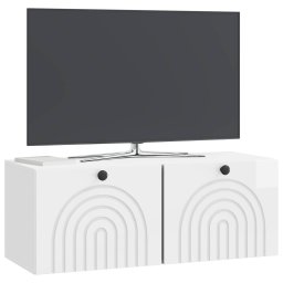 vidaXL Wandbeugel TV-kast Hoogglans Wit 78,5 x 31 x 30 cm Bewerkt hout