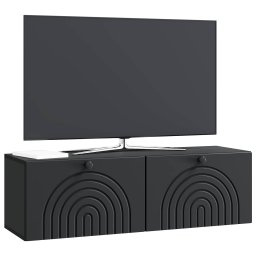 vidaXL Wandbeugel TV-kast Zwart 98 x 31 x 30 cm Bewerkt hout