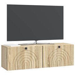 vidaXL Wandbeugel TV-kast Sonoma Eiken 98 x 31 x 30 cm Bewerkt hout