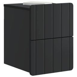 vidaXL Wandbeugel Bedkast 2 st Zwart 33 x 34,5 x 43 cm Bewerkt hout