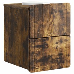 vidaXL Wandbeugel Bedkast Gerookt eiken 33 x 34,5 x 43 cm Bewerkt hout