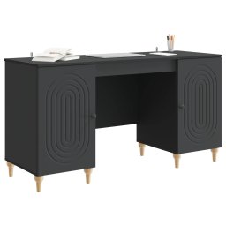 vidaXL Bureau Zwart 142,5 x 50 x 75 cm Bewerkt hout