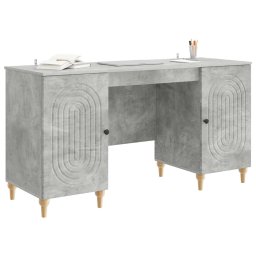 vidaXL Bureau Betongrijs 142,5 x 50 x 75 cm Bewerkt hout
