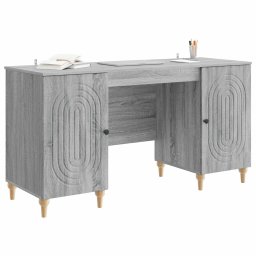 vidaXL Bureau Grijs sonoma 142,5 x 50 x 75 cm Bewerkt hout