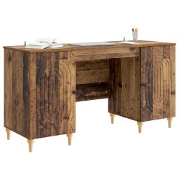 vidaXL Bureau Oud hout 142,5 x 50 x 75 cm Bewerkt hout