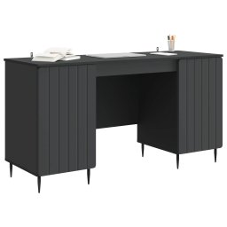 vidaXL Bureau met plank Zwart 142,5 x 50 x 75 cm Bewerkt hout