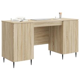 vidaXL Bureau met plank Sonoma Eiken 142,5 x 50 x 75 cm Bewerkt hout