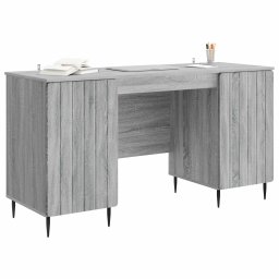 vidaXL Bureau met plank Grijs sonoma 142,5 x 50 x 75 cm Bewerkt hout