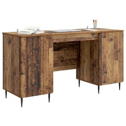 vidaXL Bureau met plank Oud hout 142,5 x 50 x 75 cm Bewerkt hout