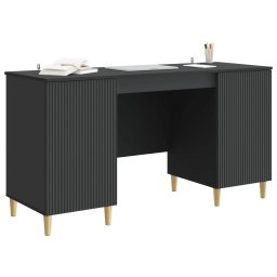 vidaXL Bureau met plank Zwart 142,5 x 50 x 75 cm Bewerkt hout