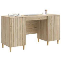 vidaXL Bureau met plank Sonoma Eiken 142,5 x 50 x 75 cm Bewerkt hout
