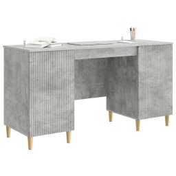 vidaXL Bureau met plank Betongrijs 142,5 x 50 x 75 cm Bewerkt hout