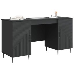 vidaXL Bureau Zwart 142,5 x 50 x 75 cm Bewerkt hout