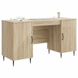 vidaXL Bureau Sonoma Eiken 142,5 x 50 x 75 cm Bewerkt hout