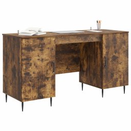 vidaXL Bureau Gerookt eiken 142,5 x 50 x 75 cm Bewerkt hout