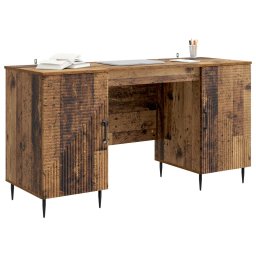 vidaXL Bureau Oud hout 142,5 x 50 x 75 cm Bewerkt hout