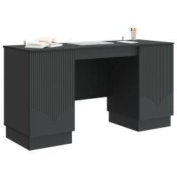 vidaXL Bureau Zwart 142,5 x 50 x 75 cm Bewerkt hout