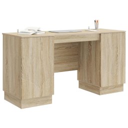 vidaXL Bureau Sonoma Eiken 142,5 x 50 x 75 cm Bewerkt hout
