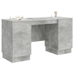 vidaXL Bureau Betongrijs 142,5 x 50 x 75 cm Bewerkt hout