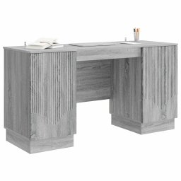 vidaXL Bureau Grijs sonoma 142,5 x 50 x 75 cm Bewerkt hout