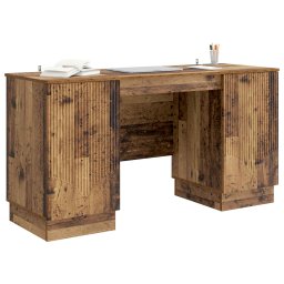 vidaXL Bureau Oud hout 142,5 x 50 x 75 cm Bewerkt hout