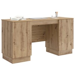 vidaXL Bureau Artisanaal eiken 142,5 x 50 x 75 cm Bewerkt hout