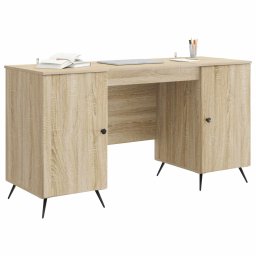 vidaXL Bureau Sonoma Eiken 142,5 x 50 x 75 cm Bewerkt hout