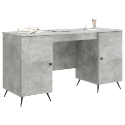 vidaXL Bureau Betongrijs 142,5 x 50 x 75 cm Bewerkt hout