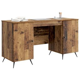 vidaXL Bureau Oud hout 142,5 x 50 x 75 cm Bewerkt hout
