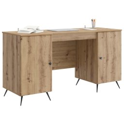 vidaXL Bureau Artisanaal eiken 142,5 x 50 x 75 cm Bewerkt hout