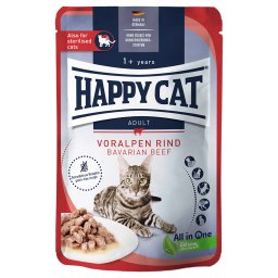 Voordeelpakket Happy Cat Pouch Meat in Sauce 12 x 85 g - Pre-Alpijns Rund