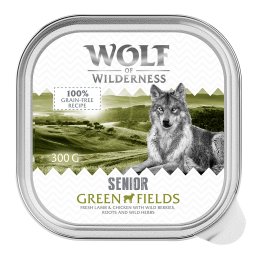 24x300g Wolf of Wilderness Senior Green Fields Lam & Kip natvoer voor honden
