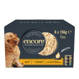 Voordeelpakket: 32x156 g Kipselectie Encore Blikmix in Bouillon Natvoer voor Honden