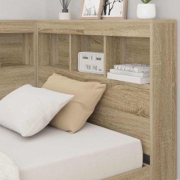 vidaXL Boekenkast Bed met opslag Sonoma Eiken 75 x 190 cm Bewerkt hout