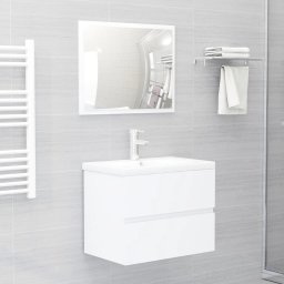 vidaXL Wastafelkast met ingebouwde wastafel spaanplaat wit