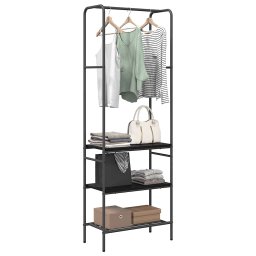 vidaXL Kledingrek Zwart Eiken 60 x 30 x 171 cm Bewerkt hout