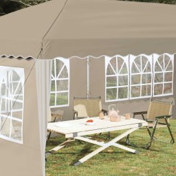 vidaXL Pop-up partytent 575 x 289 x 245 cm Crèmekleurig