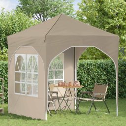 vidaXL Pop-up partytent 192 x 192 x 245 cm Crèmekleurig