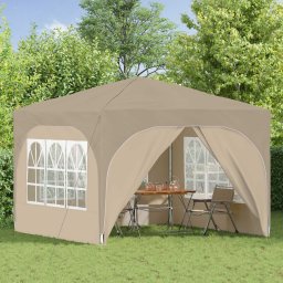 vidaXL Pop-up partytent 290 x 290 x 245 cm Crèmekleurig