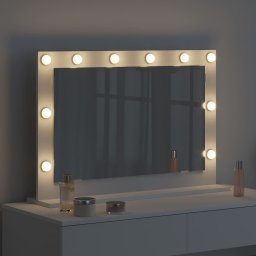 vidaXL Schmink Spiegel Wit 80 x 15 x 18 cm Glas en Hout met Kunststof