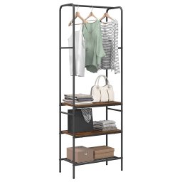 vidaXL Kledingrek Gerookt eiken 60 x 30 x 171 cm Bewerkt hout