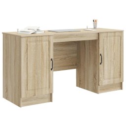 vidaXL Bureau Sonoma Eiken 142,5 x 50 x 75 cm Bewerkt hout