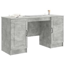 vidaXL Bureau Betongrijs 142,5 x 50 x 75 cm Bewerkt hout