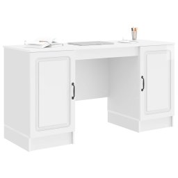 vidaXL Bureau Hoogglans Wit 142,5 x 50 x 75 cm Bewerkt hout