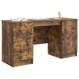 vidaXL Bureau Gerookt eiken 142,5 x 50 x 75 cm Bewerkt hout